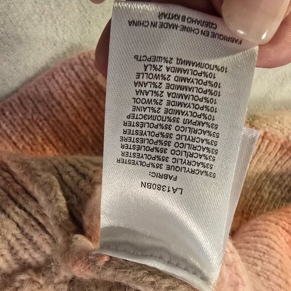 Molly Bracken Med Metallic Orange Gold Pink Sherbet Ombré Batwing Sleeve Sweater - Picture 9 of 15